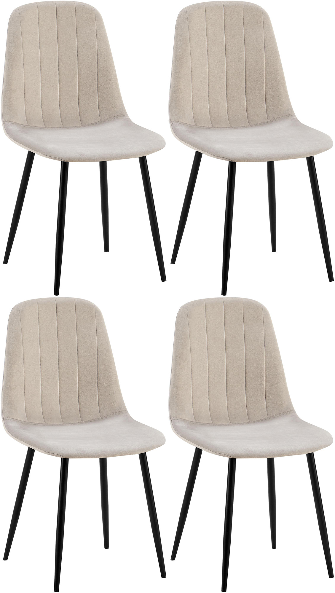 Set van 4 Baxter Eetkamerstoelen grijs