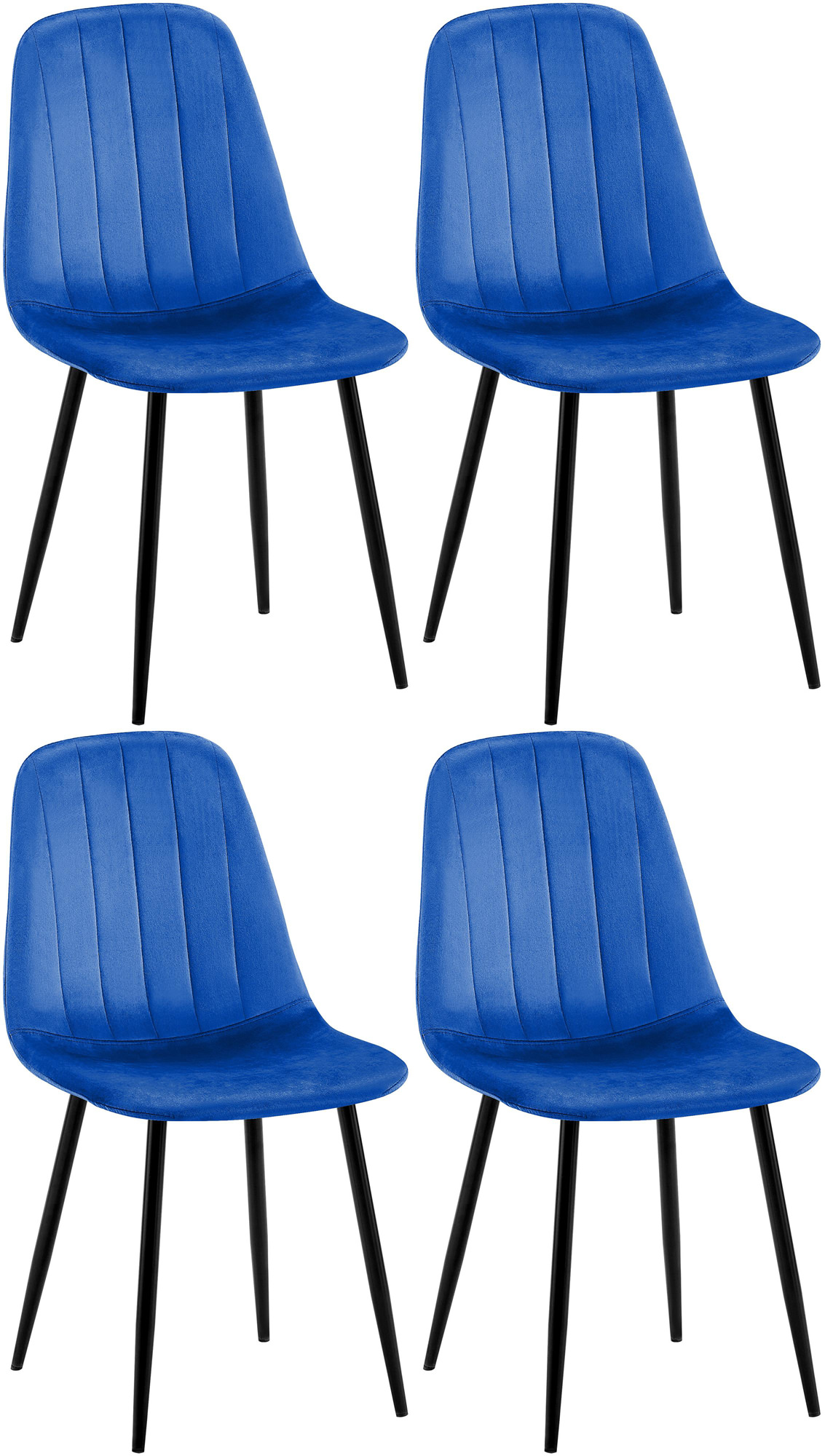 Set van 4 Baxter Eetkamerstoelen blauw