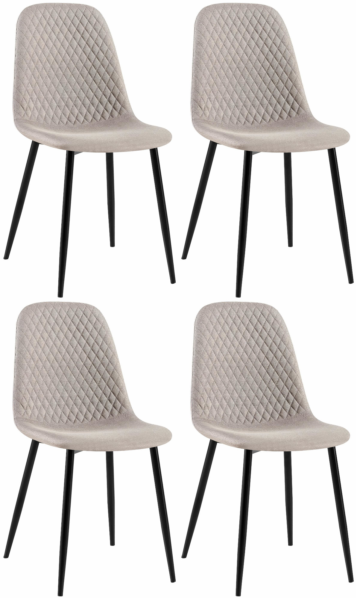 Set van 4 eetkamerstoelen Giverny grijs Stof