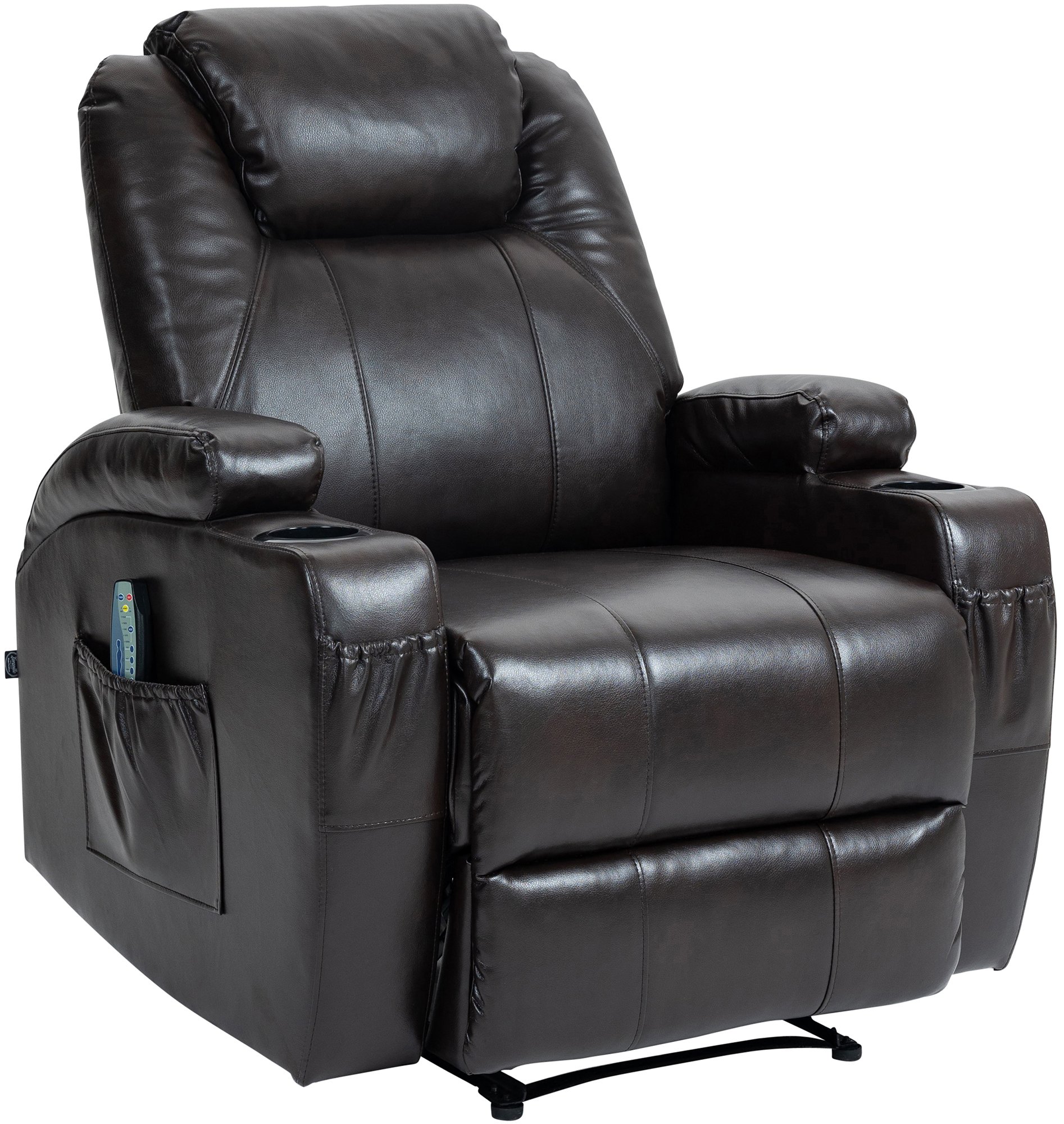 Relaxfauteuil Galena met massagefunctie bruin Kunstleer