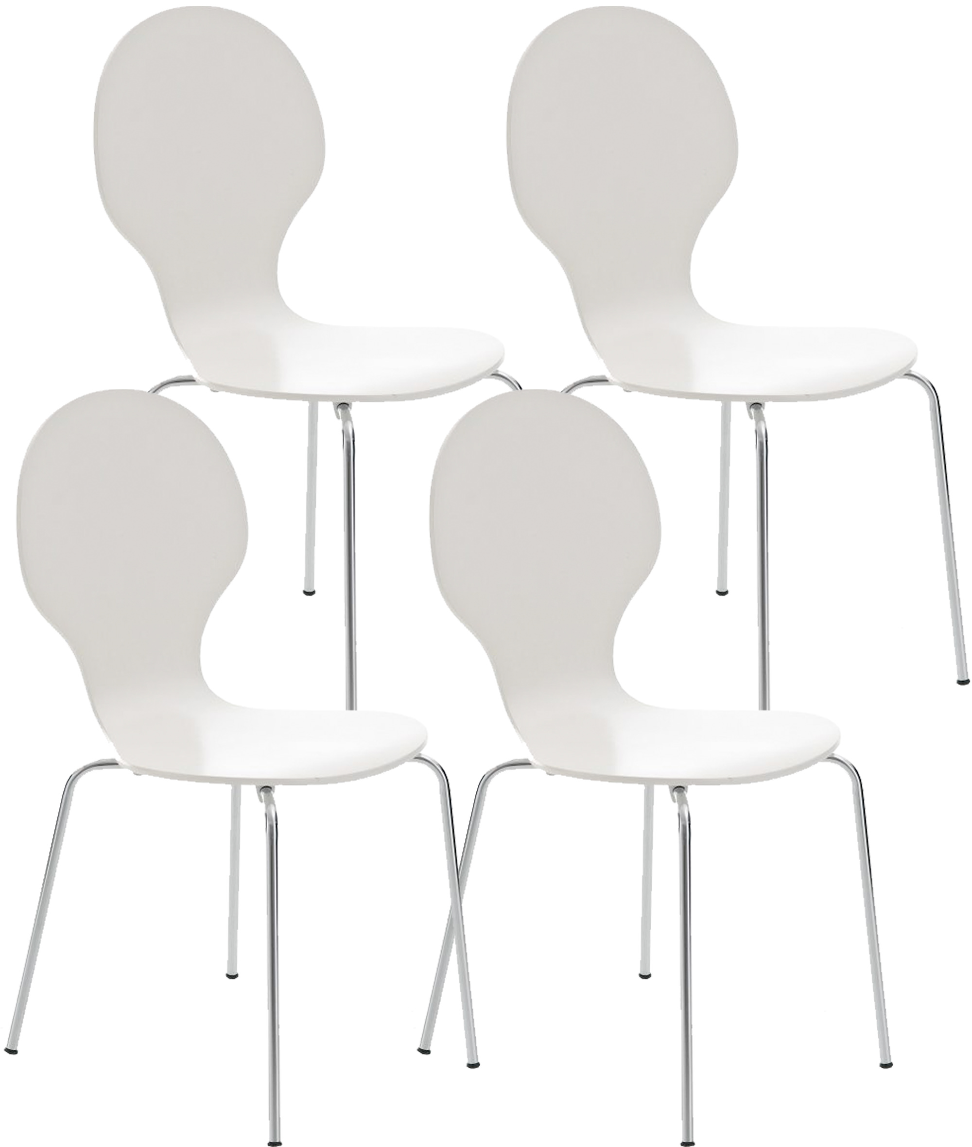 Set van 4 stapelstoelen Diego wit