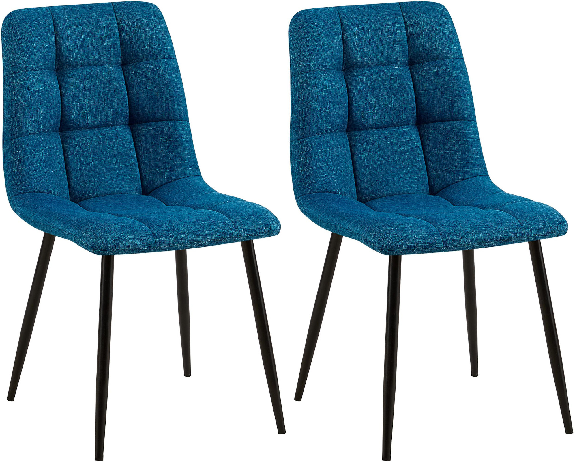 Set van 2 eetkamerstoelen Tilde blauw Stof