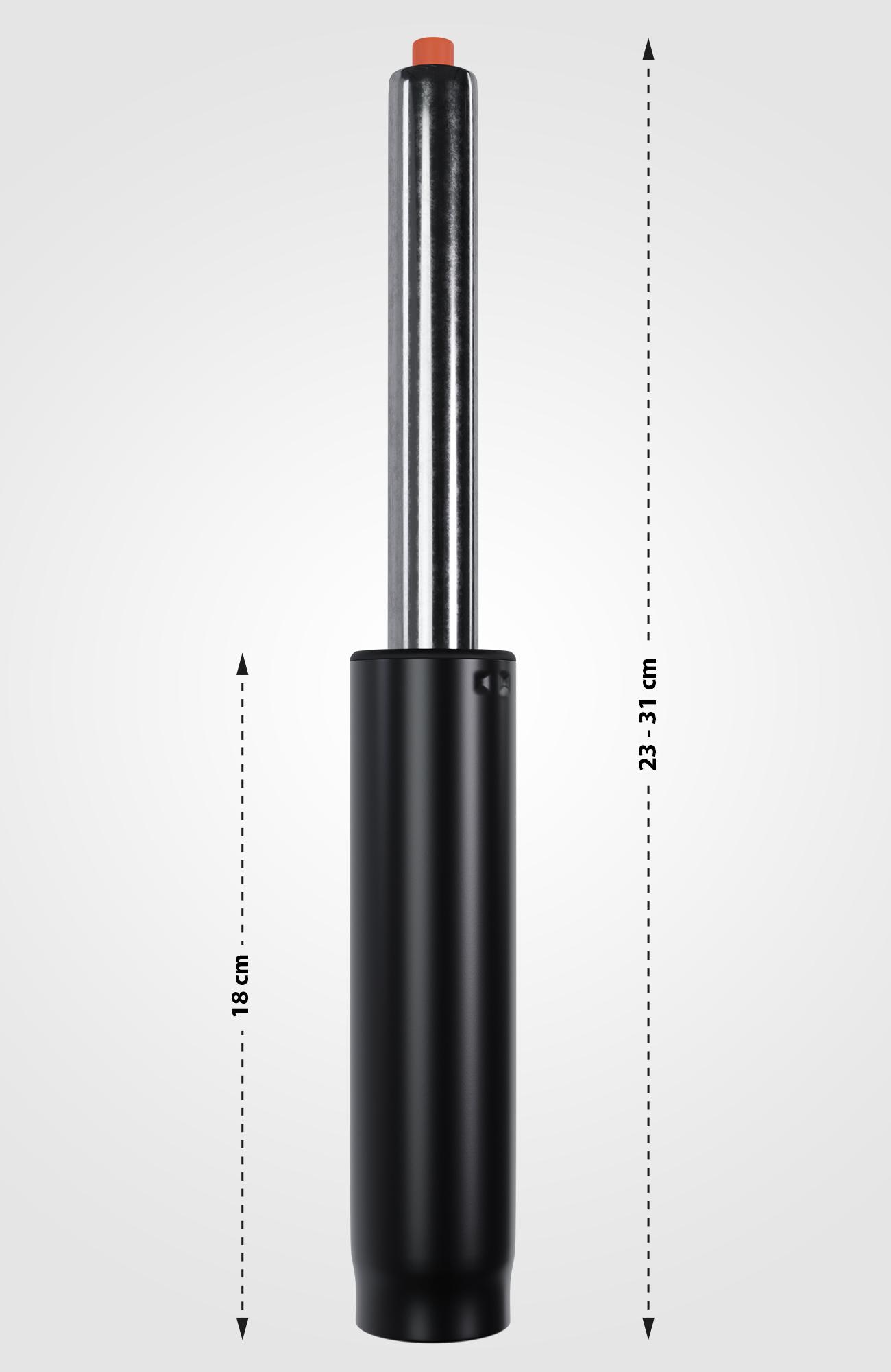 Gasveer voor bureaustoelen zwart Ø 5cm, Länge 230-310mm