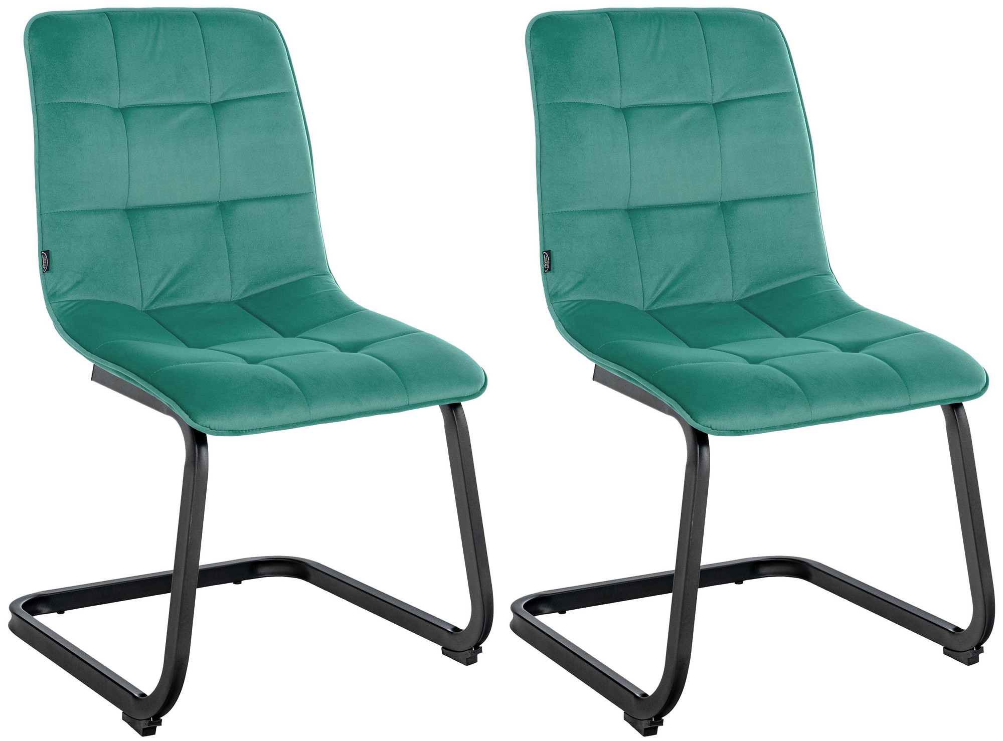 Set van 2 eetkamerstoelen Vermont fluweel groen