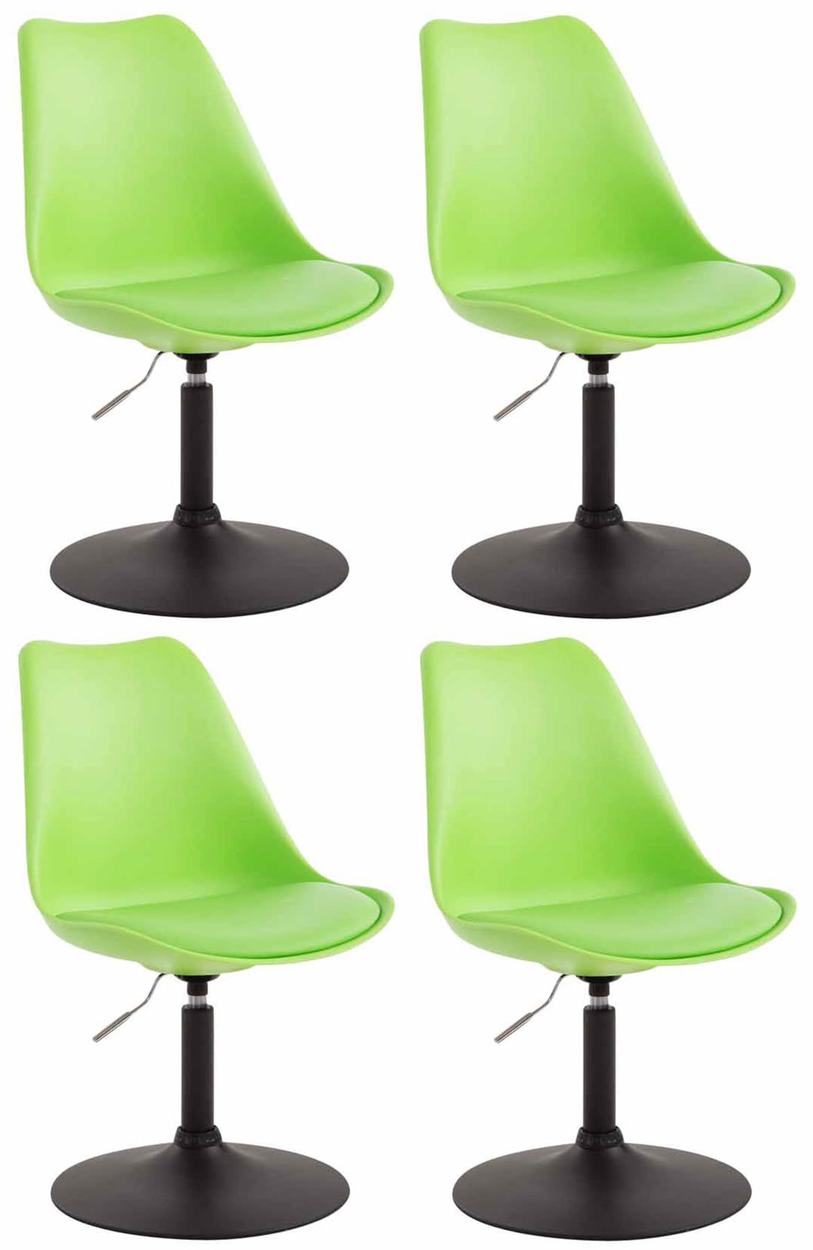 Set van 4 eetkamerstoelen Maverick - Kunststof groen zwart