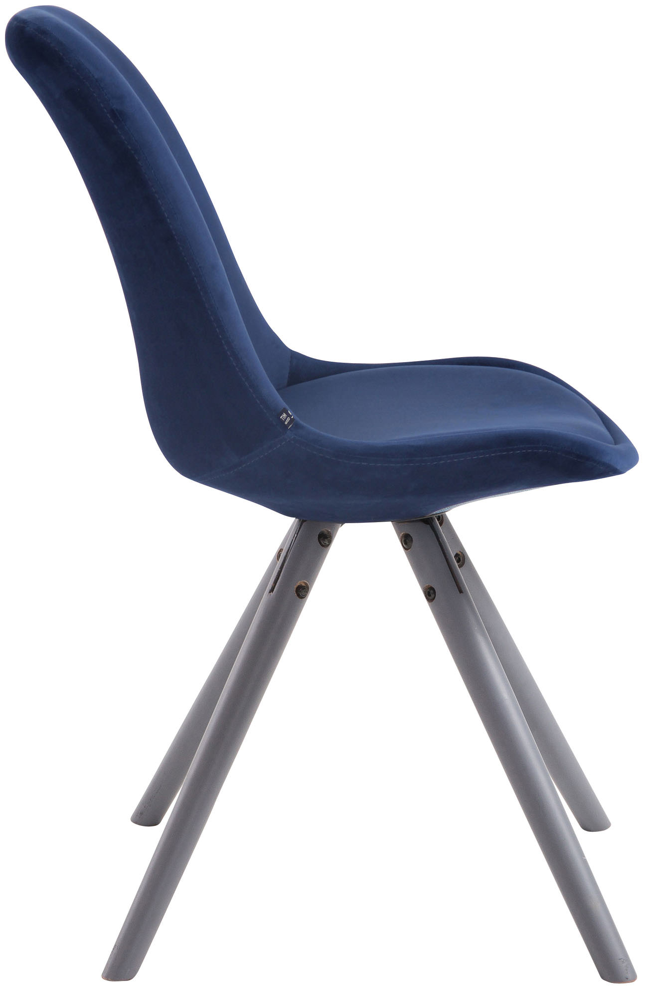 Set van 4 Stoelen Toulouse Rond frame - Fluweel blauw grijs