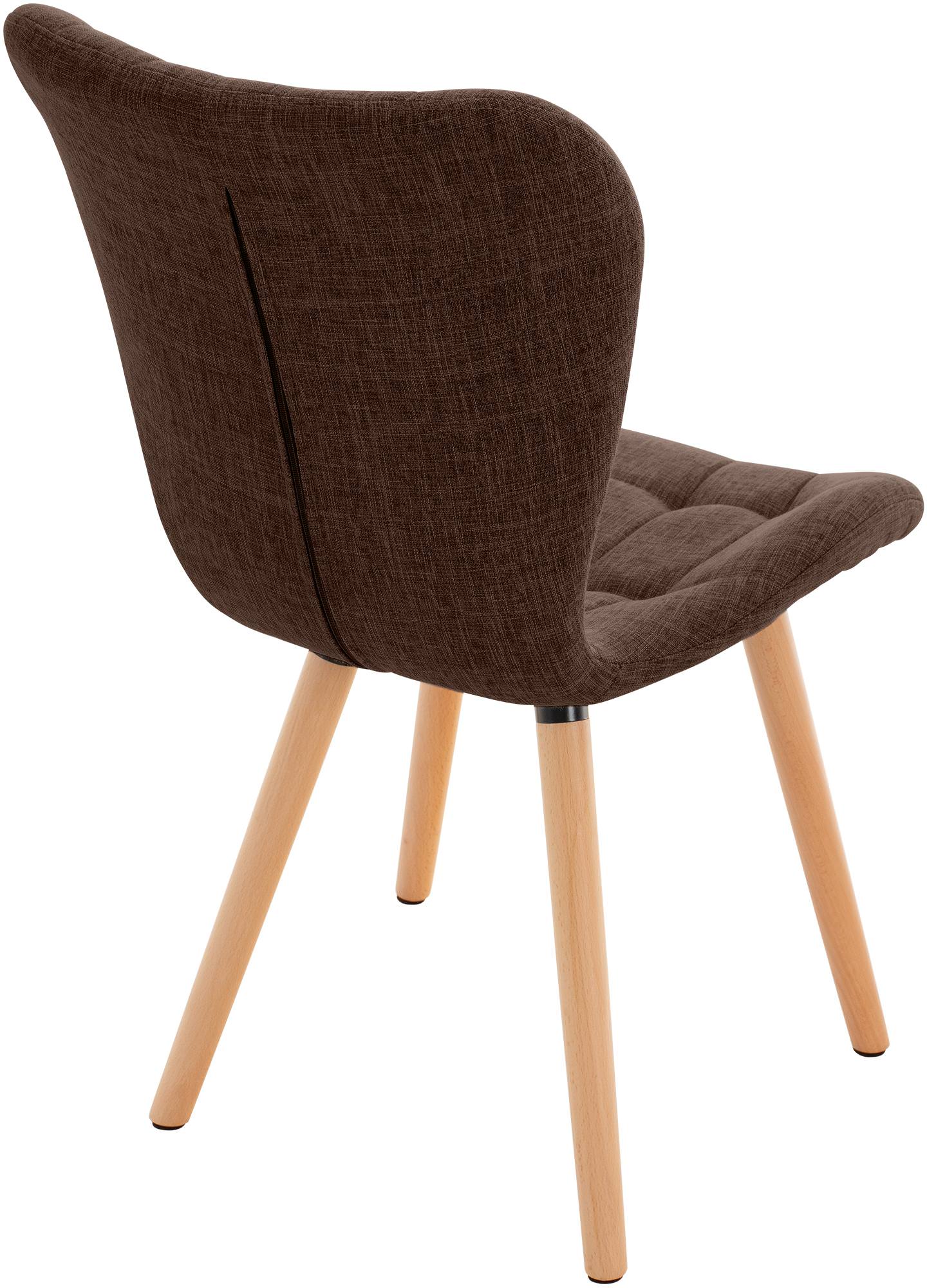 Set van 2 eetkamerstoelen Elda bruin Stof